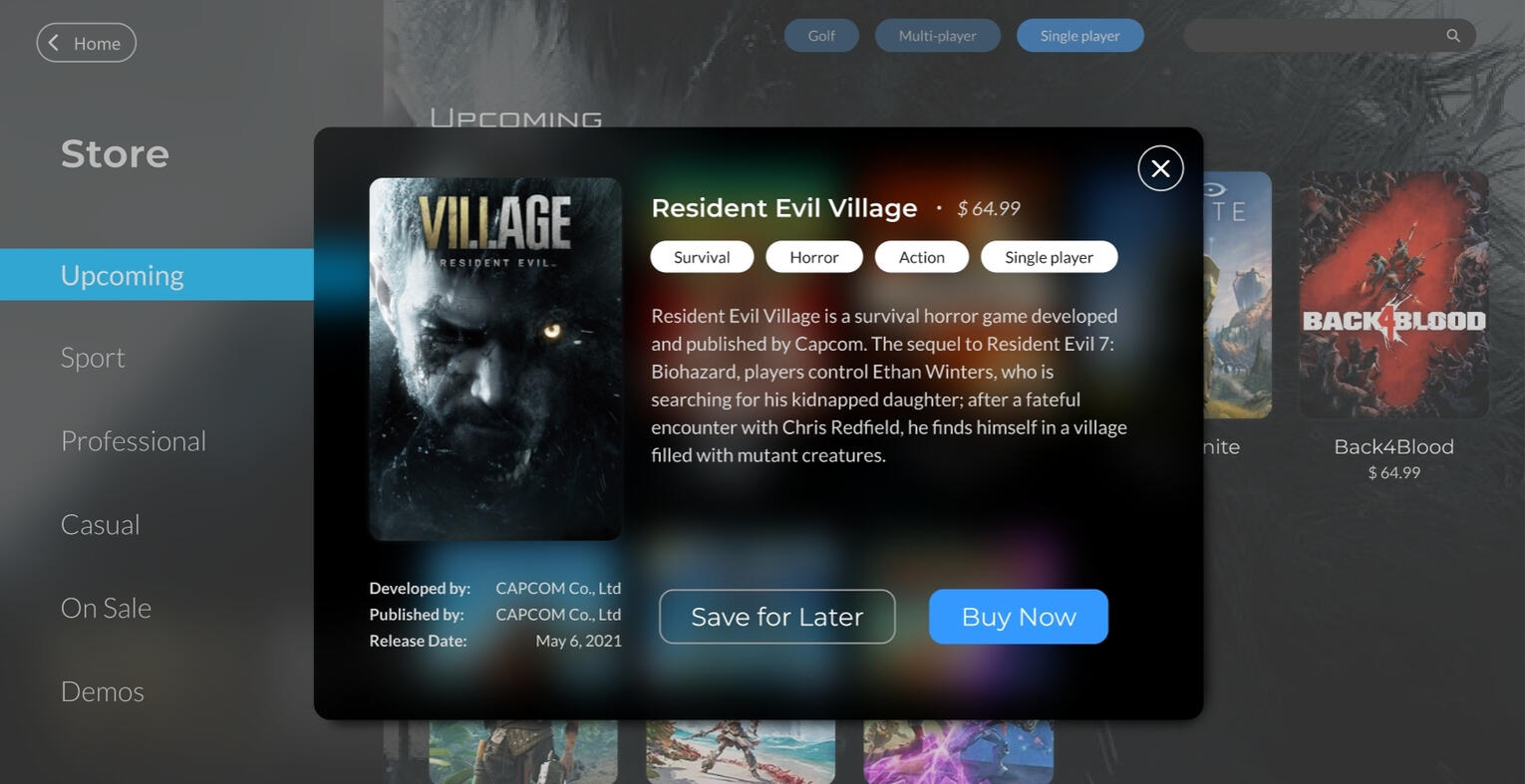 Game Launcher Game Popup